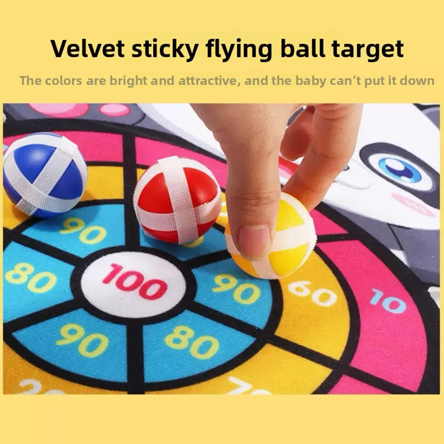 1set- Dart Board for Kids with 3 Sticky Balls Indoor Outdoor Sport Party Games Cartoon Animal Dart Board Toys Christmas Gift