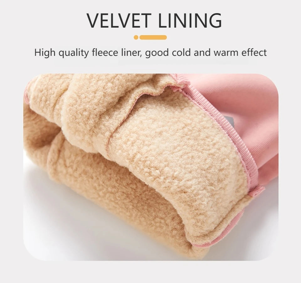GTUBIKE Kids Winter Gloves Thicken Plus Velvet Cycling Riding Mittens Warm Waterproof Children Bicycle Gloves for Boys Girls