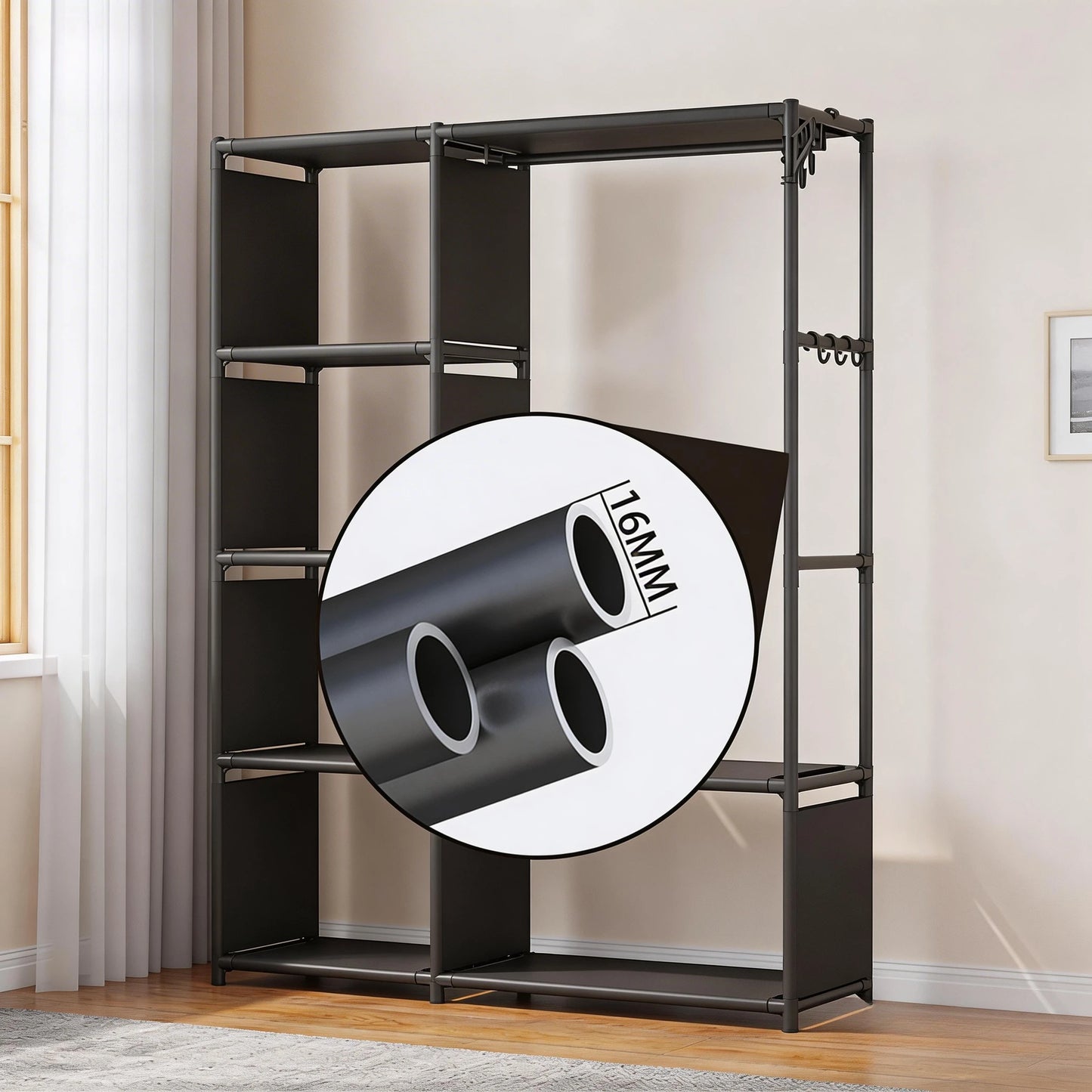 Multi-functional Storage Rack Simple Clothes Organizer Shelf Multi-layer Coat Quilt Storage Shelf Bedroom Space Saving Wardrobe