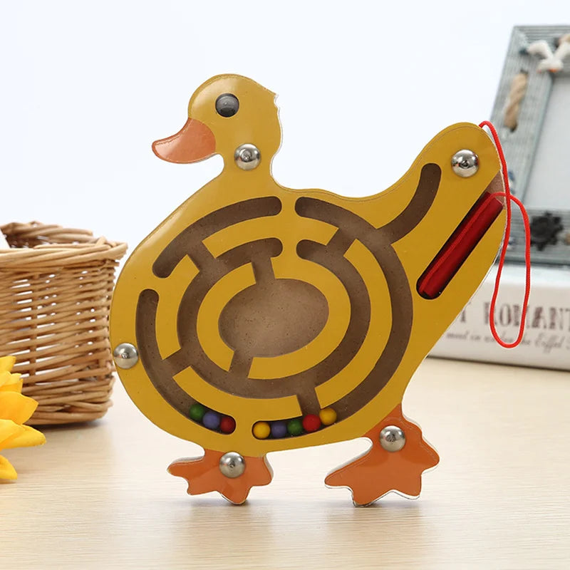 Montessori Educational Toys Children Magnetic Track Maze Balance Board Wooden Puzzle Game Baby Toys