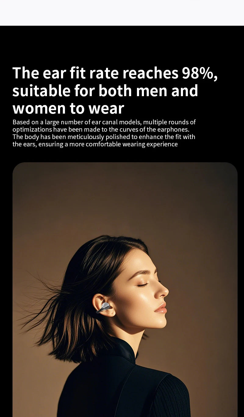 AI Translation Earbuds Pearl Clip Ear Open Bluetooth Earbuds 144 Languages Real-Time Translation for Travel Business Learning