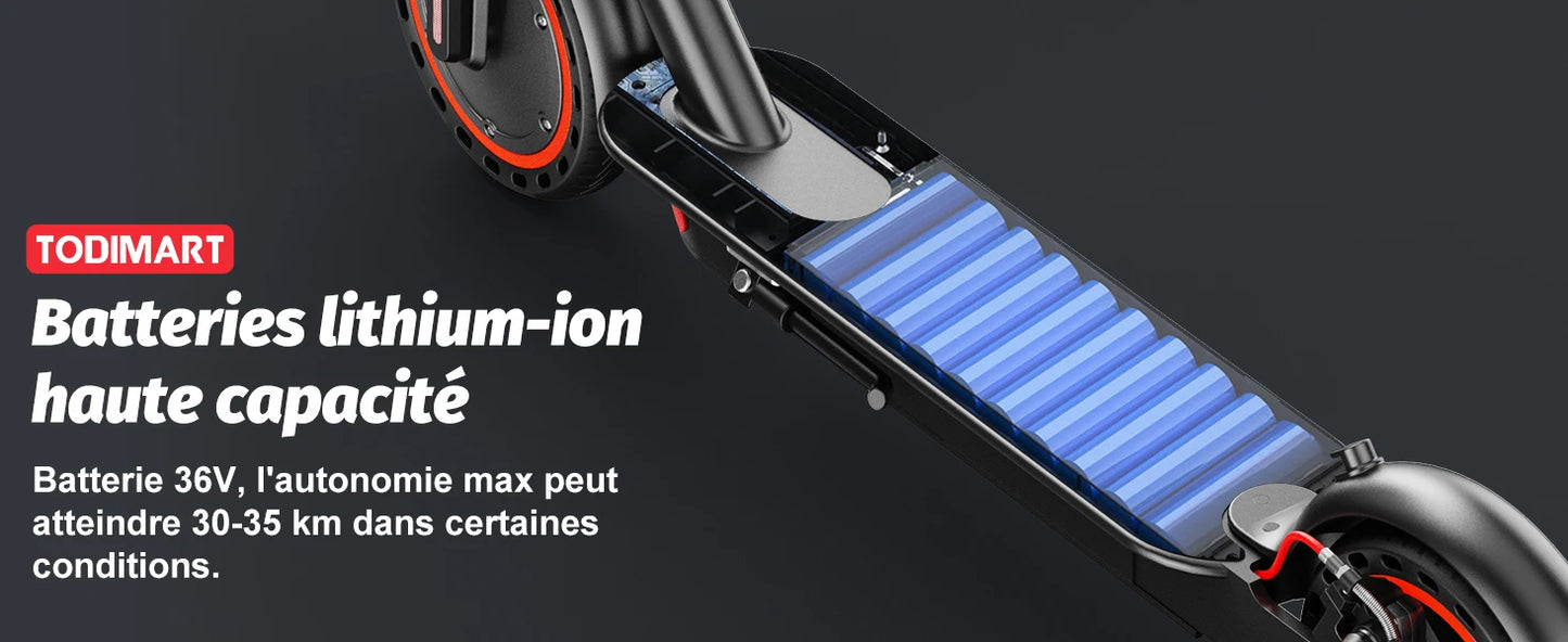 TODIMART T3 Electric Scooter 350W 7.5AH 36V 25KM/H Foldable E Scooter battery 8.5 inch Wheel EScooter For Adult Children