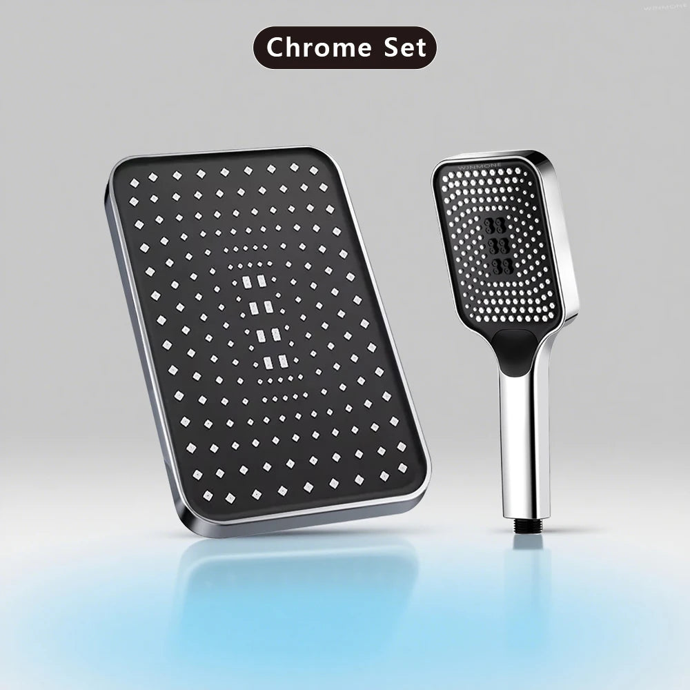 Large Flow High Pressure Shower Head Spray Bathroom Rain Shower Silicone Water-saving Nozzle Pressurization Handheld Accessories