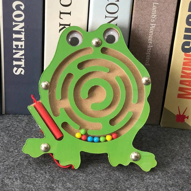 Montessori Educational Toys Children Magnetic Track Maze Balance Board Wooden Puzzle Game Baby Toys