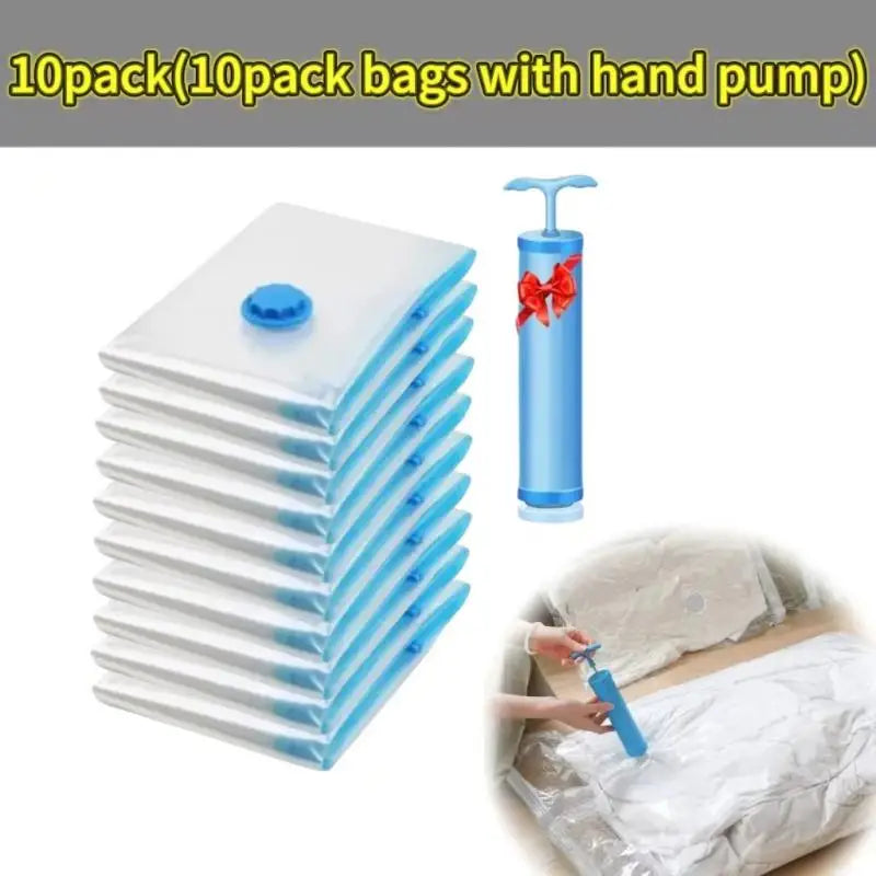 1-10pcs Thickened Vacuum Compression Bag,Transparent Quilt Vacuum Bags, Storage Bags, Household Clothing Storage and Sorting Bag