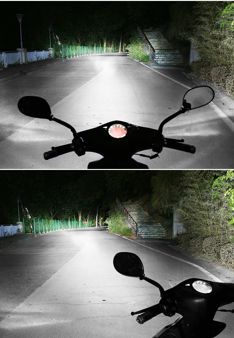 1pc H4 BA20D H6 LED Motorcycle Headlight CSP Dual Color White Yellow Hi Lo Beam Lens Fog Lamp for Motobike Scooter Running Light