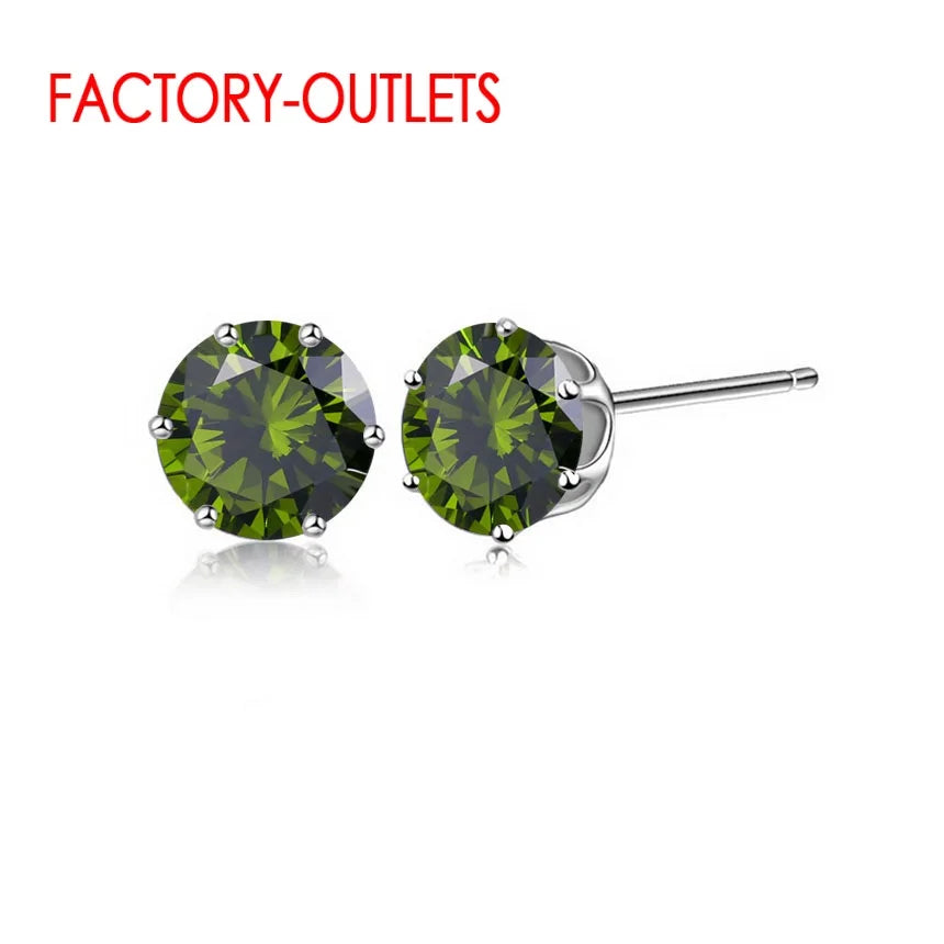 New Arrival Factory Cheap Price 925 Sterling Silver Korean Style Fashion Jewelry Stud Earrings Shinny Crystal Fast Shipping