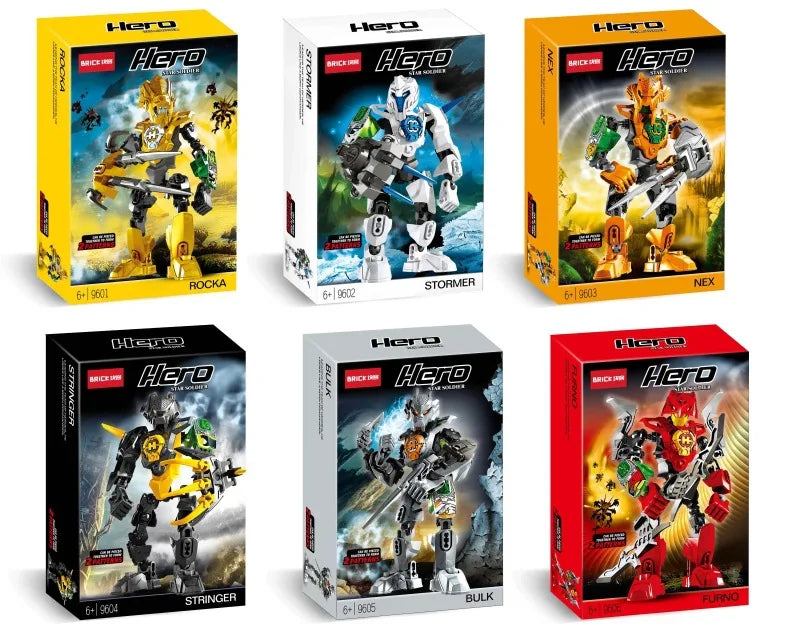 Hero Factory Star Warrior Bionicle Building Blocks, Furno Evo Combined Robot Mech Model Toy Set for Kids, Holiday Gift