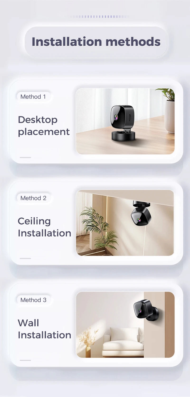 Lenovo 6K HD Wifi Camera Mini Camera Wireless Security Protection Remote Monitor Camcorders Video Surveillance Home Smart Camera