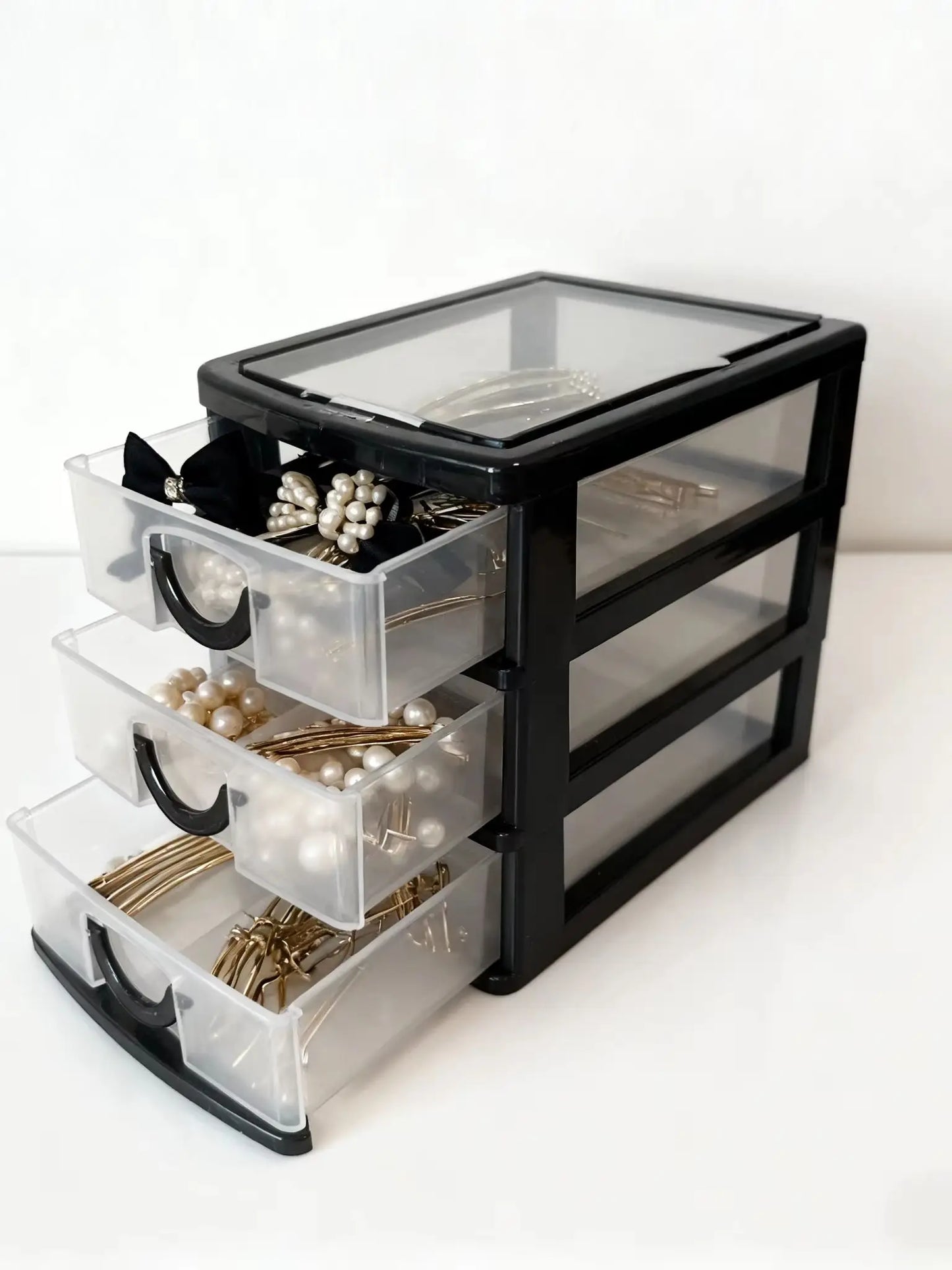 4-layer drawer-style jewelry storage box, rhinestone storage box, transparent earring storage box