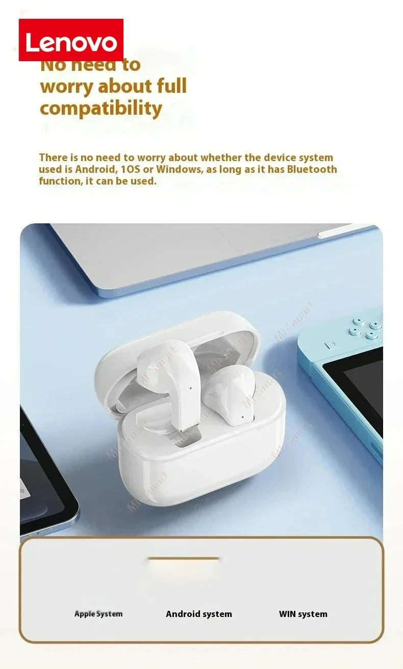 Lenovo Pro 5s Headphones Mini Portable Wireless Bluetooth Earphones Noise Reduction and Long Battery Life With Mic