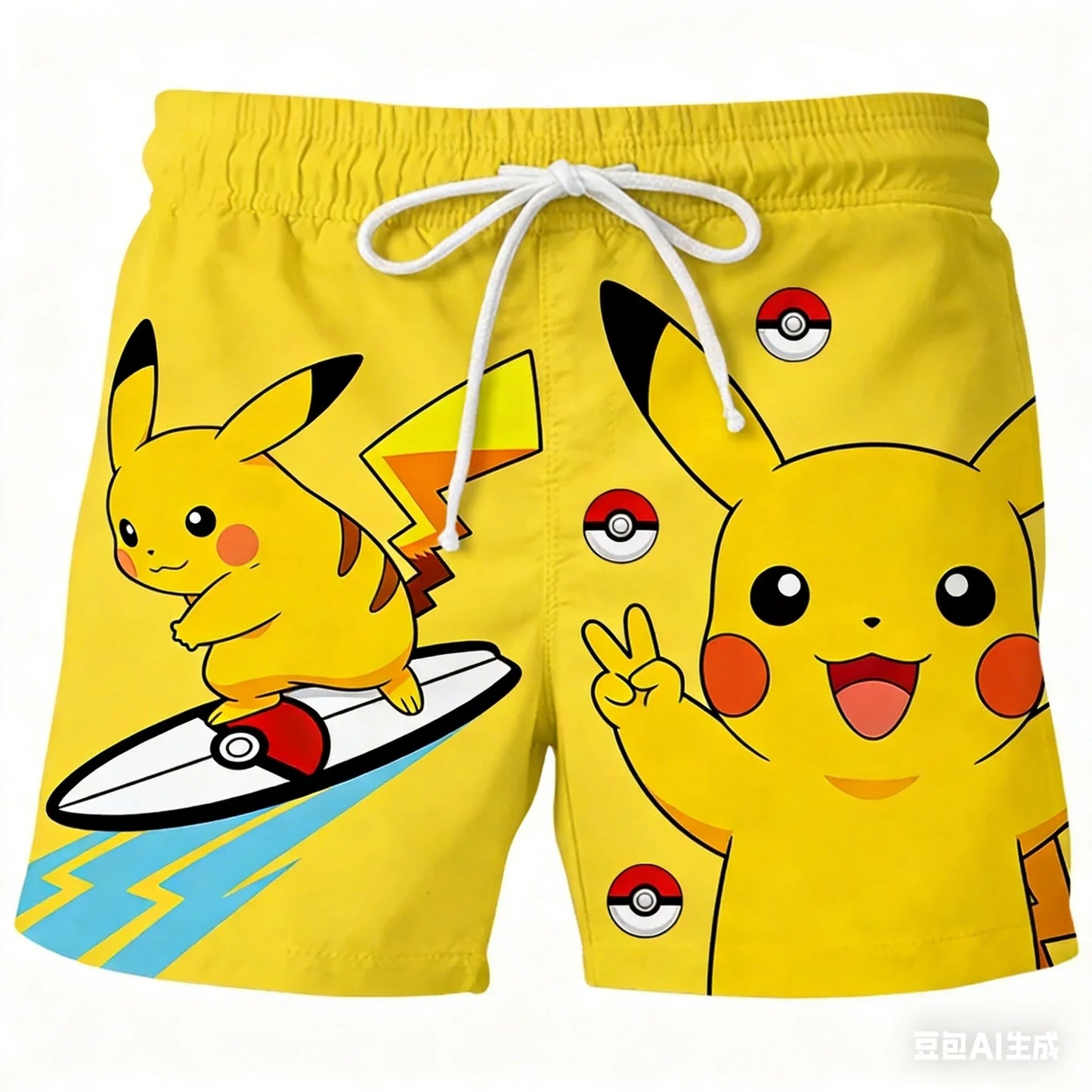 Adult and Children's Pokémon 6, Classic Pokémon 3D Printed Shorts, Perfect for Summer Water Play and Commuting Vibes!