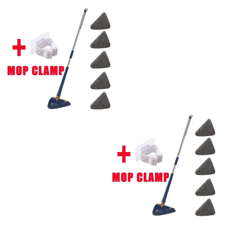 360 New Triangle Mop Rotatable Extendable Adjustable 110 Cm Cleaning Mop For Tub Tile Floor Wall Cleaning Mop Deep Cleaning Mop