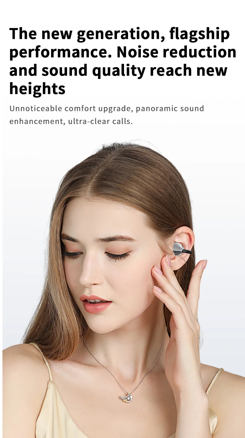 AI Translation Earbuds Pearl Clip Ear Open Bluetooth Earbuds 144 Languages Real-Time Translation for Travel Business Learning