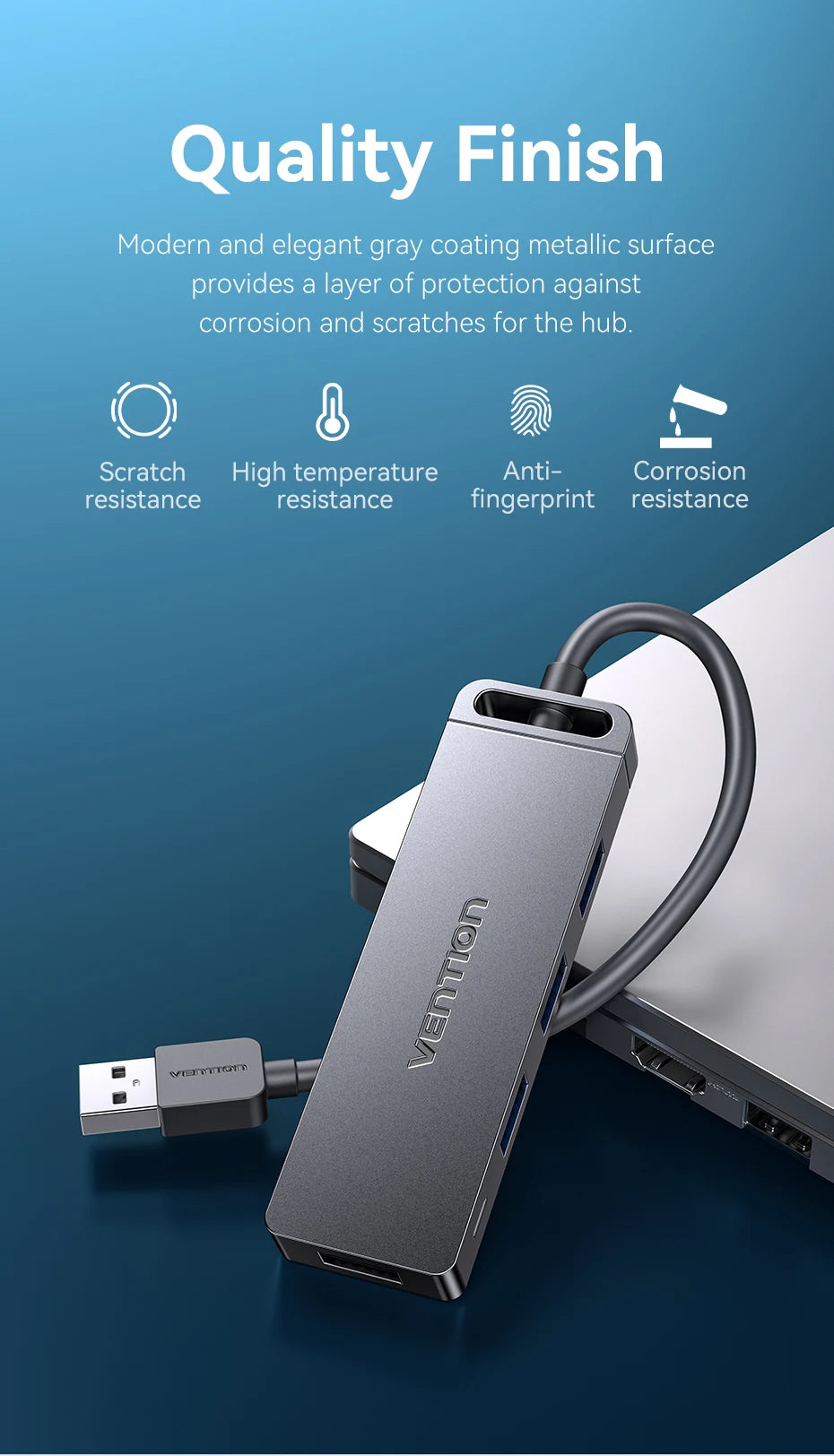 Vention USB Hub High Speed 4 Ports Multi USB 3.0 to USB 3.0 Hub Splitter Adapter for MacBook Pro iPad Pro Xiaomi Lenovo USB Hub