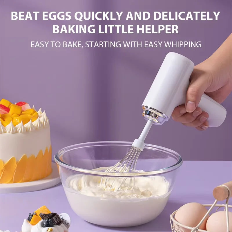 Handheld Electric Egg Beater Wireless Rechargeable Milk Frother Coffee Drink Mixer Milk Foamer Kitchen Tool For Cakes
