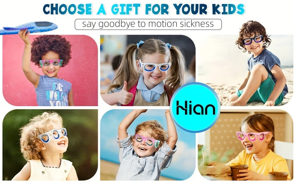 Kids' Motion Sickness Glasses - Ultra-Light Travel Essential for Car/Air/Sea and Cruise | Nausea Relief