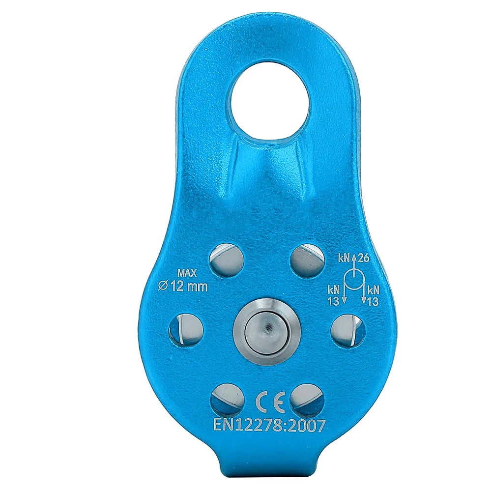 26KN Aluminium Alloy Heavy Duty Single Swivel Rope Pulley Block for 12mm Rope Climbing Pulley Pulley Wheel Single Swivel Pulley
