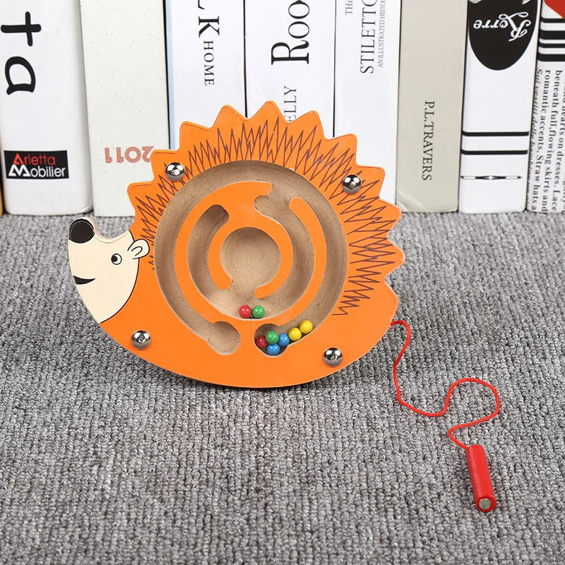 Montessori Educational Toys Children Magnetic Track Maze Balance Board Wooden Puzzle Game Baby Toys