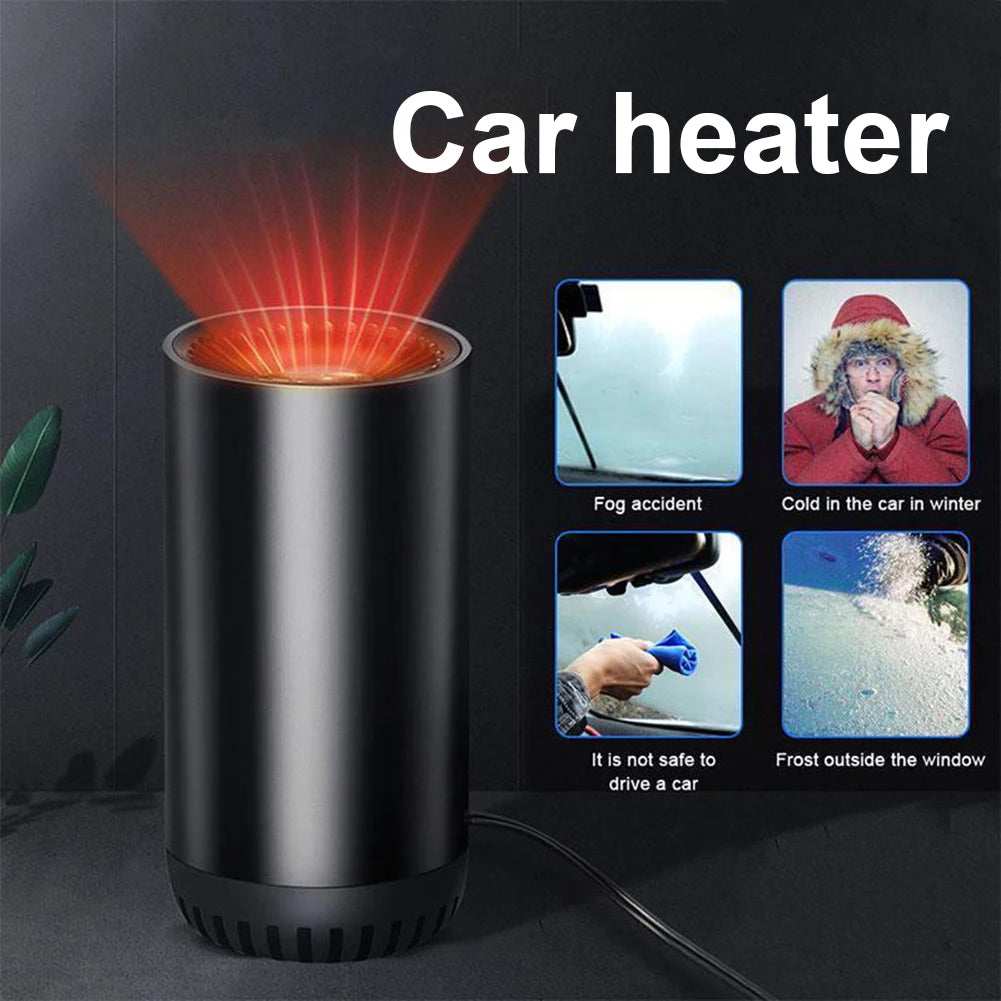 2 in 1 12V 150w Suction Cup Car Heater Windshield Defrost Defogger Car Heat Cool 360° Rotatable Car Accessories Portable Heater