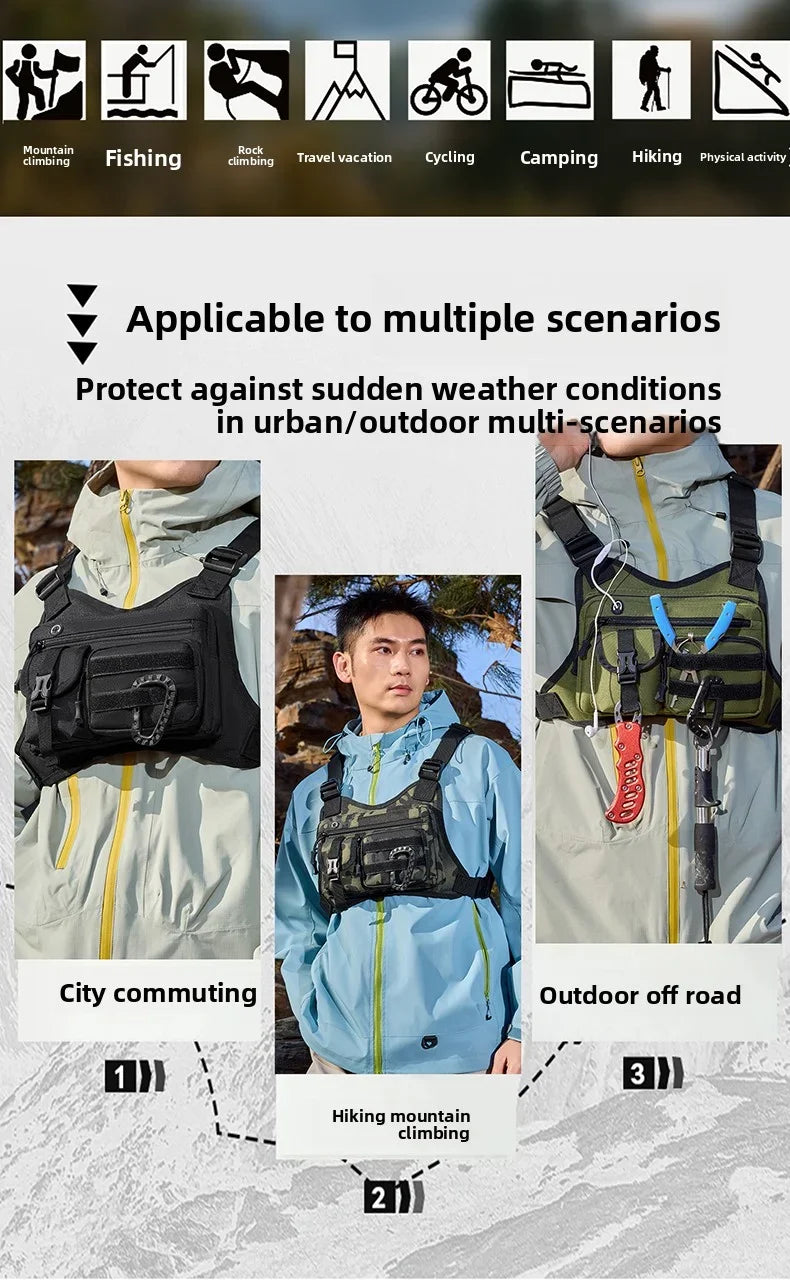 Outdoor Tactical Vest Multi-Functional Waterproof Wear-resistant Vest Backpack Men's Tactical Chest Bag for Hunting