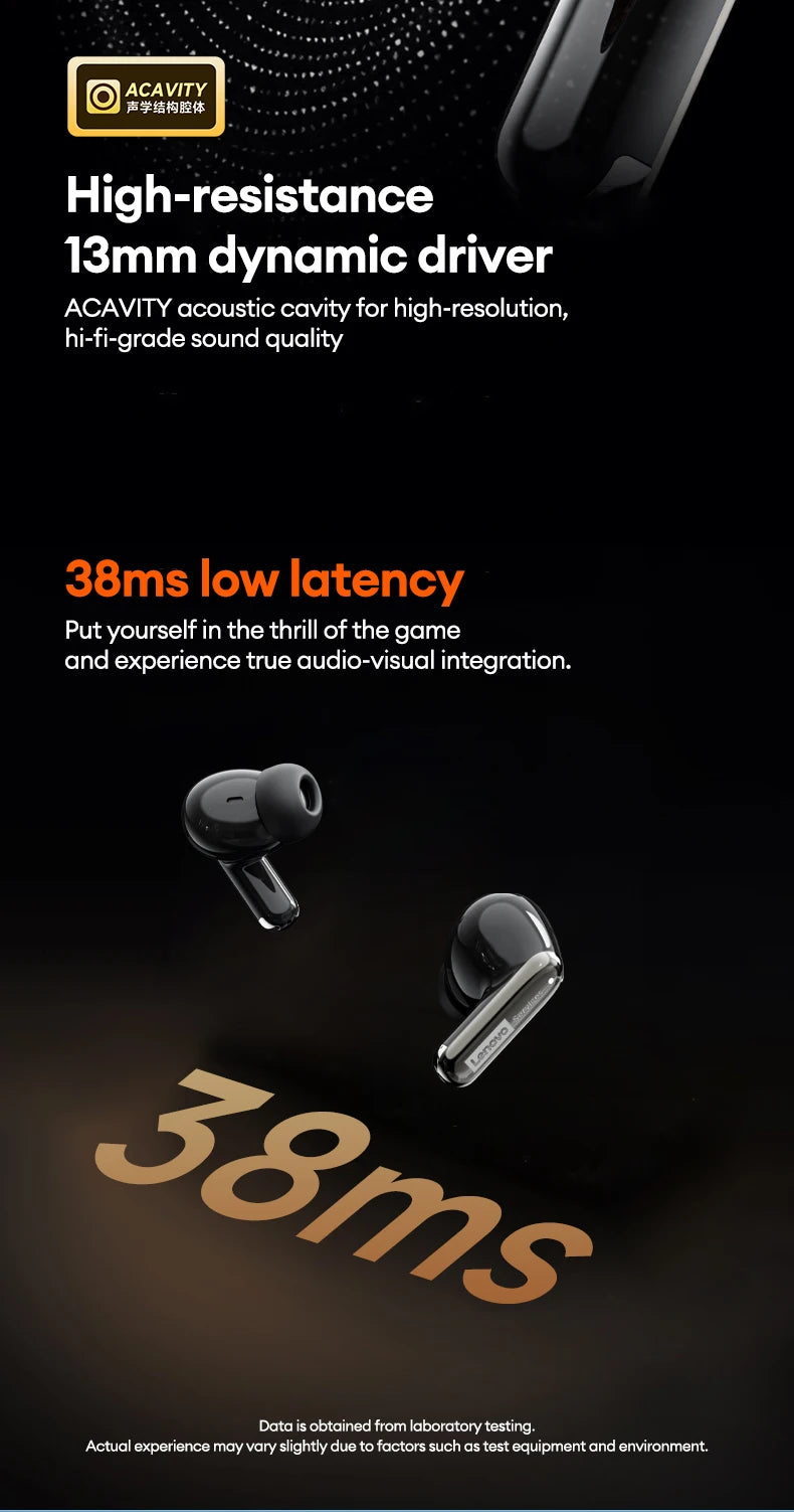 Lenovo LE208 Wireless Earphones ENC Noise Cancellation Mic Bluetooth V6.0 HIFI Headphone HIFI Sound Headphone HD Call With Mic