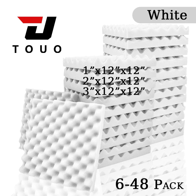 TOUO Acoustic Foam 6/12/24/48Pc Acoustic Sponge Sound Insulation Sound-absorbing Soundproof Foam Panels Ceiling Acoustic Esponja