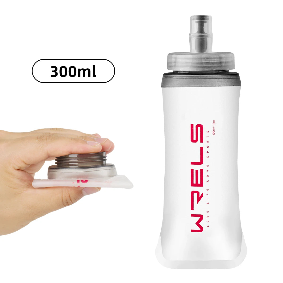 WRELS Sports Water Bottles BPA-Free Collapsible Soft Flask Running Camping Hiking Hydro Flask Soft Water Bottle for Hydration