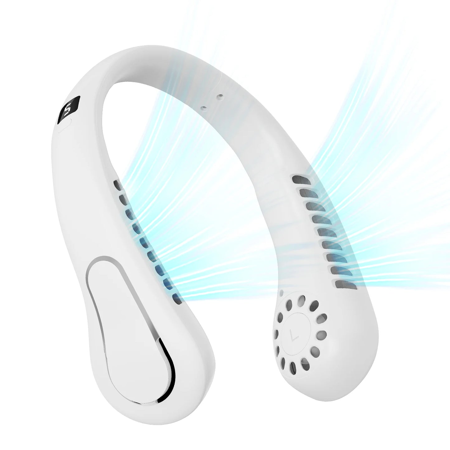 The New JKUOO Portable Bladeless Neck Fan, Fifth Generation LazyRechargeable Small Fan - Features Infinite Speed , 1200Mah Batte