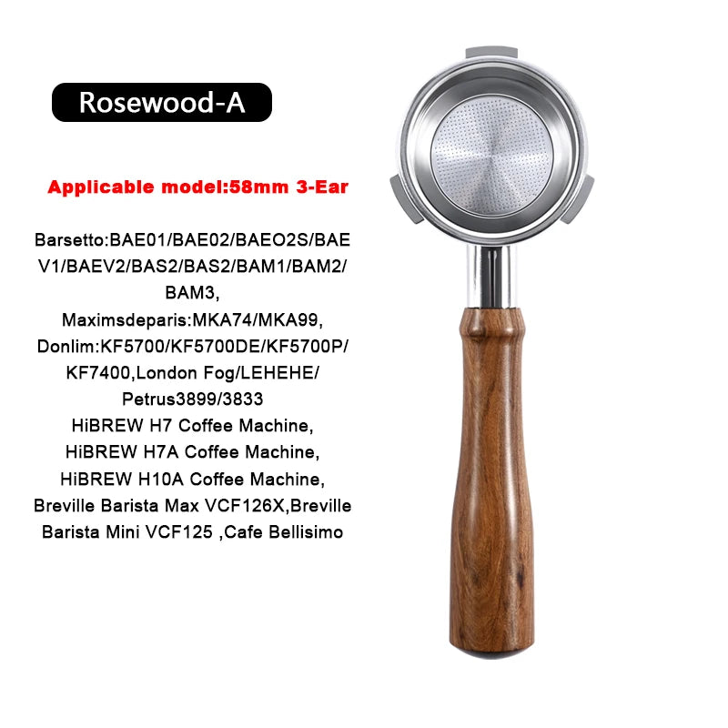 58mm 3-Ear For Hibrew h7 h7a h10a Espresso Bottomless Portafilter Breville Barista Max/Mini/Signature Brew Basket Barista Tools