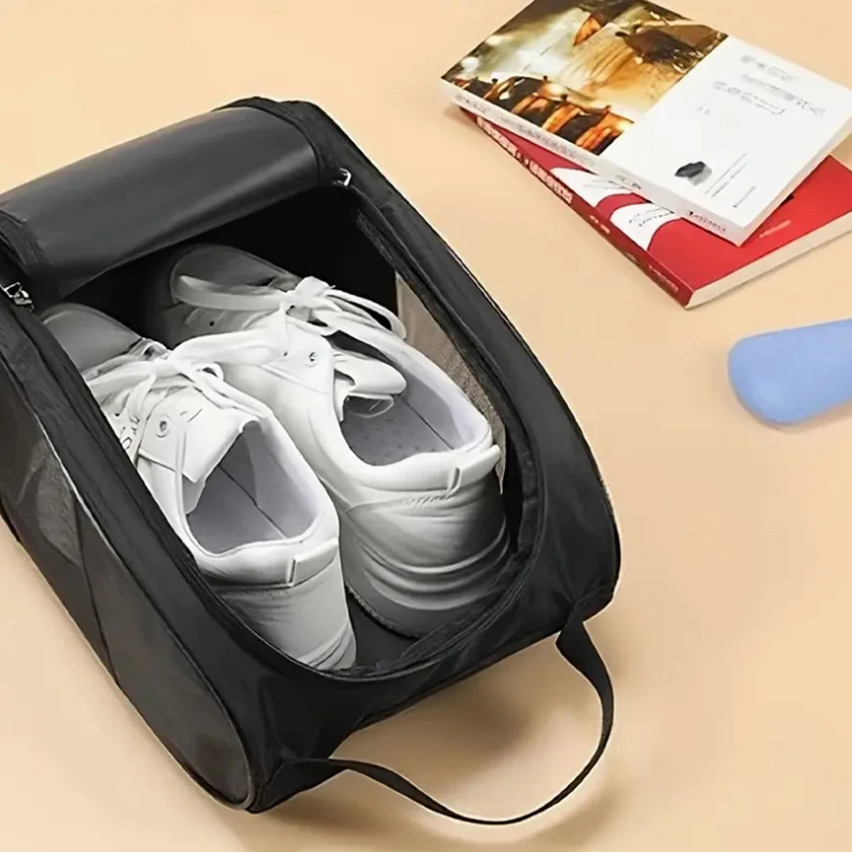 Portable Golf Shoe Bag Oxford Cloth Shoe Carrier Bags Breathable Lightweight Golf Handbag Dustproof Football Tennis Shoe Bag