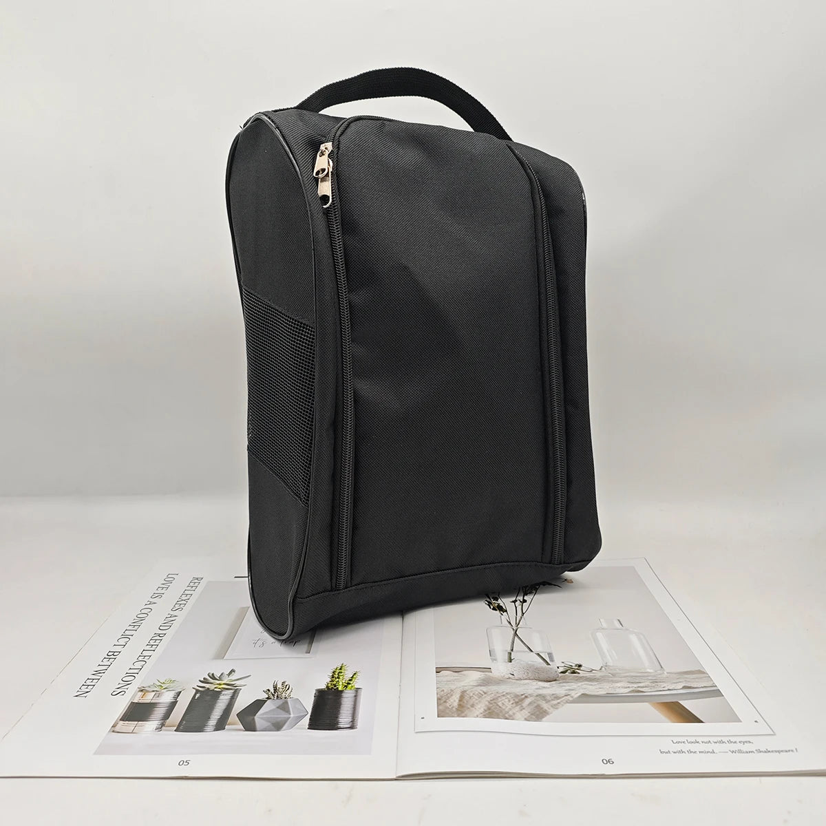 Portable Golf Shoe Bag Oxford Cloth Shoe Carrier Bags Breathable Lightweight Golf Handbag Dustproof Football Tennis Shoe Bag