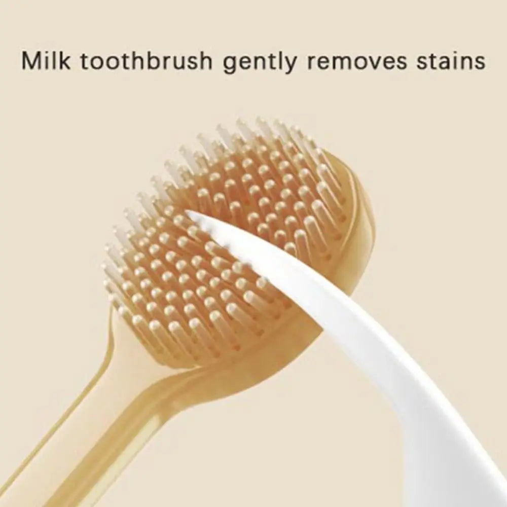 Soft Oral Care Baby Toothbrush Cleaning Tools Rubber Oral Cleaning Brush 0-18 Months BPA Free Tongue Coating Brush Baby