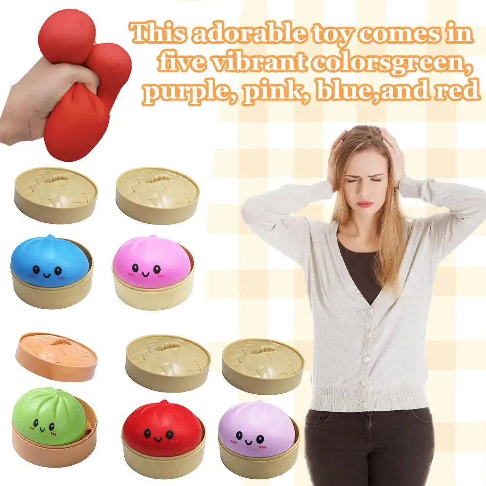 Colorful Dumpling Squishes Stress Balls Reusable Low Rebound Decompression Toys Dough Ball Unique Home Decoration Gifts
