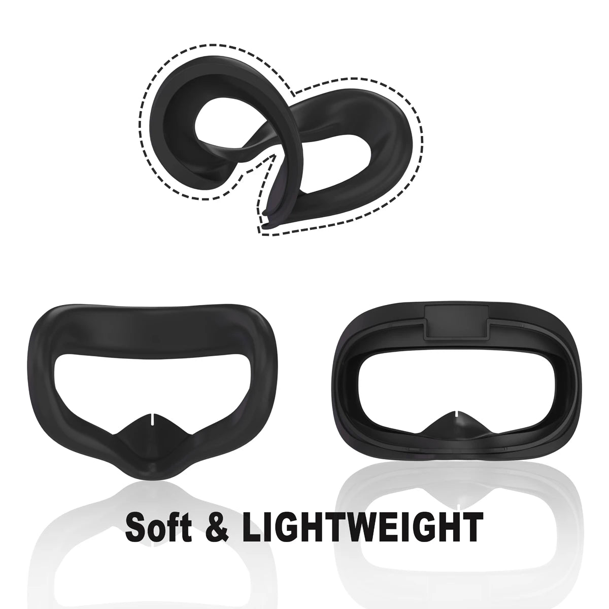 VR Silicone Face Cover for Oculus Quest 2 Accessories Face Pad Replacement Light-Thin VR Face Cushion for Meta Quest 2 VR Parts