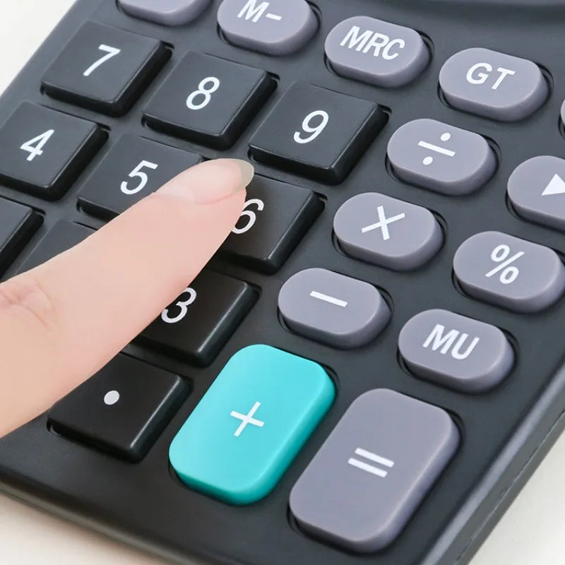 12-Digit Large LCD Display Calculator Financial Accounting Office Calculator with Solar & Battery Dual Power