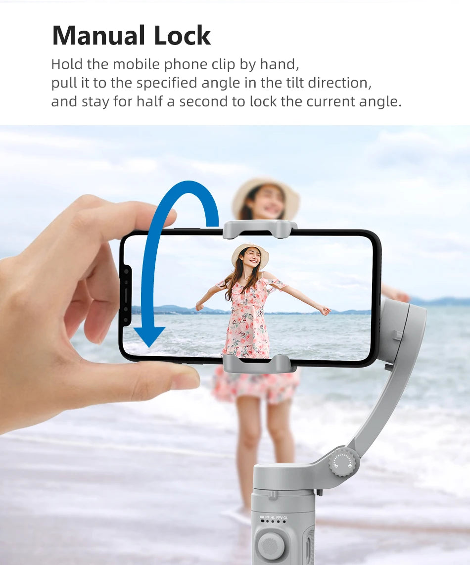 HQ3 3-Axis Gimbal Stabilizer for Smartphone Foldable Handheld Phone Video Record Vlog Anti-Shake Stabilizer for iPhone Android