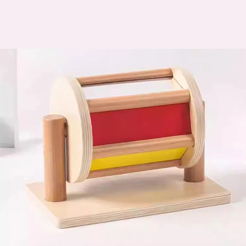 Montessori teaching AIDS,spning drum rotating rainbow, baby intelligence, baby children's toys, early education Montessori toy