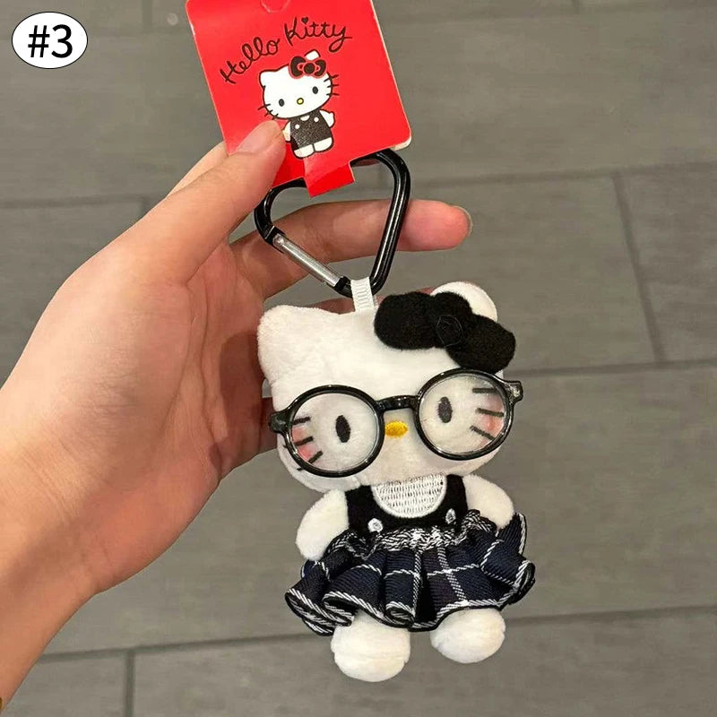 Kawaii Hello Kitty Keychain Cute Cartoon Bag Pendant Plush Doll Charms Car Key Ring Backpack Accessories Women Girl Gifts