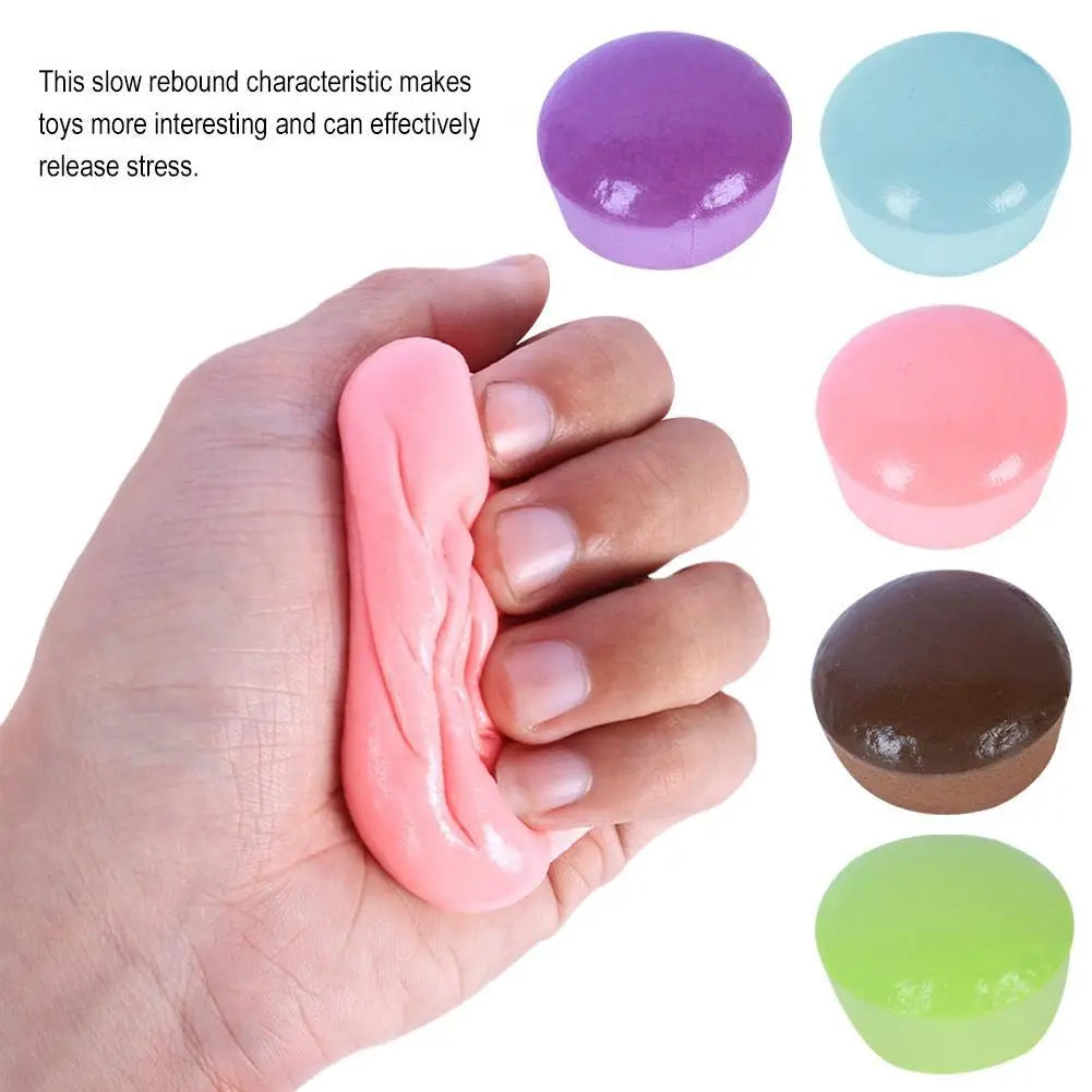 Purple Soft Potato Pinch Toy - Fun Custard Bun Sticky Small Cake, Slow Rebound Decompression Toy, Party Gift Candy Color