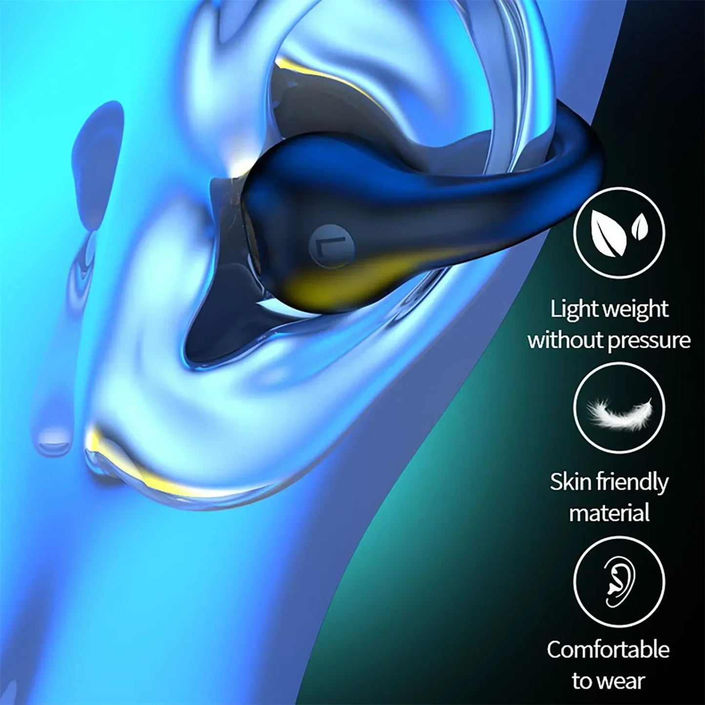 New Wireless Headphones Bluetooth 5.3 Bone Conduction Earphones Earclip Design Touch Control Led Earbuds Sports Headsets
