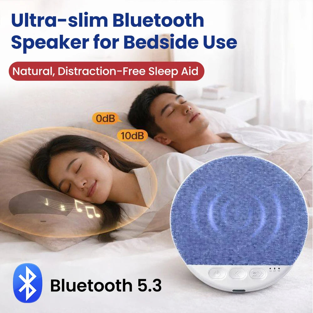 Mini Ultra Thin Bluetooth 5.4 Sleep Aid Speaker HiFi Stereo White Noise Multi-Functional under Pillow Home Sleep Timer Audio