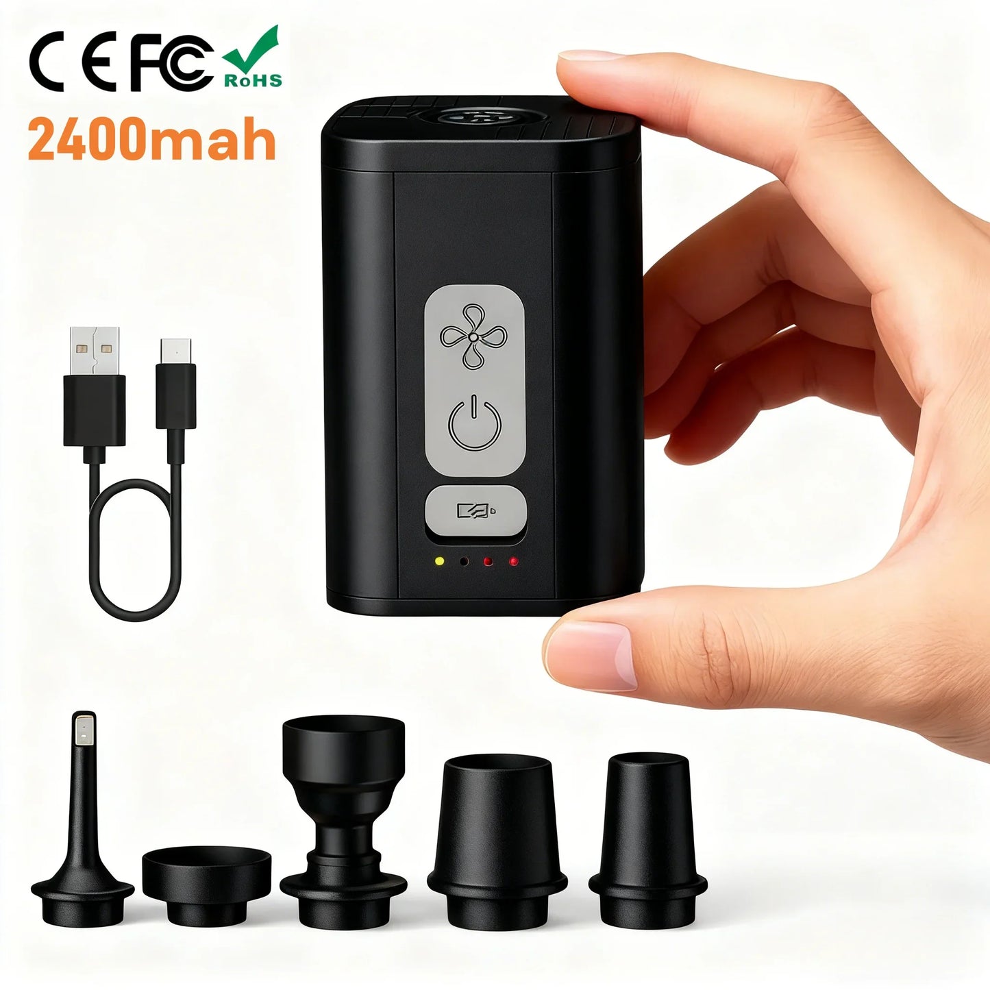 Rechargeable Air Pump for Inflatables, Cordless Electric Pump for Air Mattress Pool Floats, Mini Vacuum Pump for Storage Bags