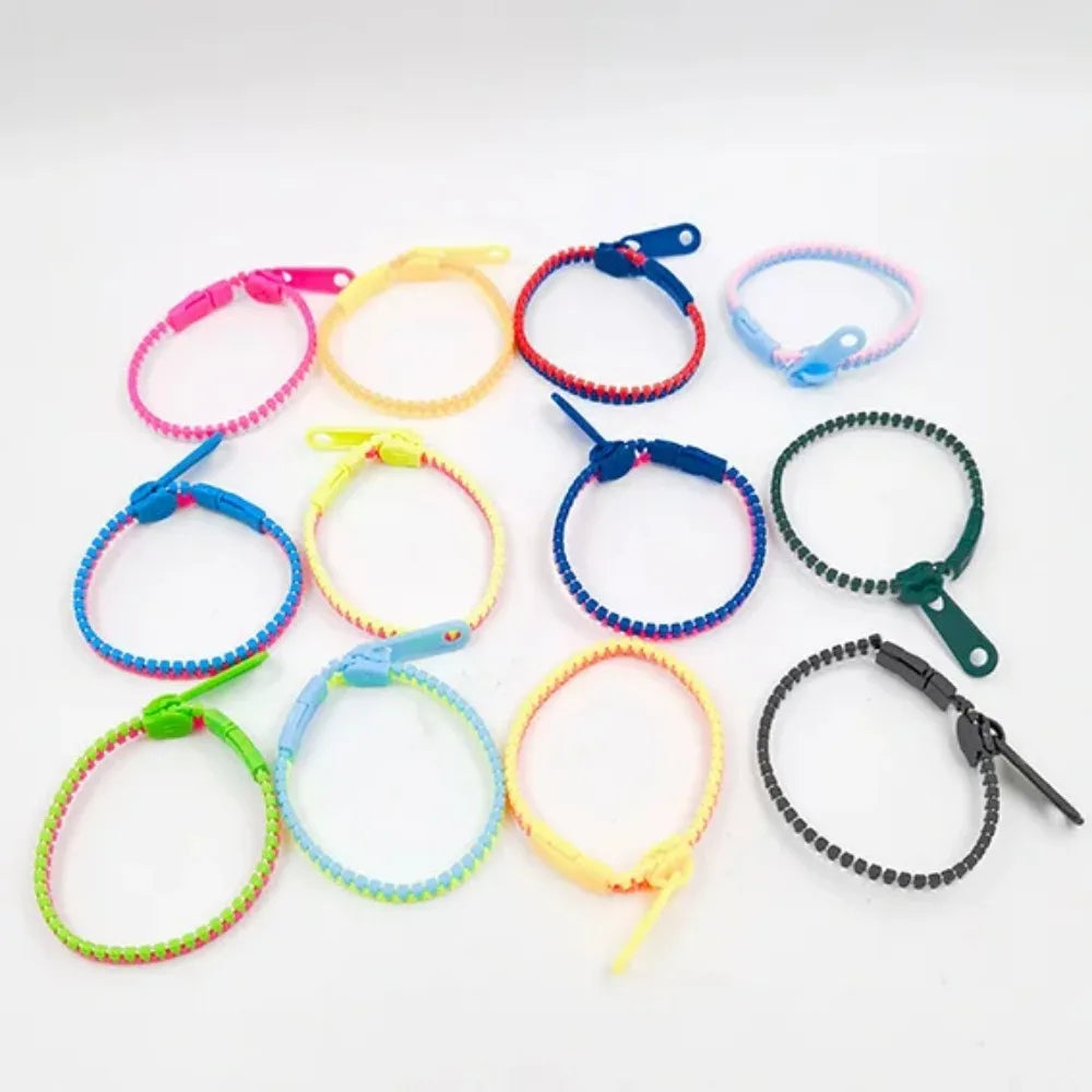 12/24 Pcs Antistress Zipper Bracelet Autism Hand Sensory Fidget Toys Party Favors for Kids Birthday Baby Shower Goodie Bags Gift