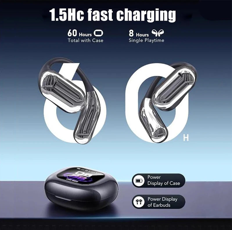 AI Language Translation Earbuds Real Time LCD Touch Screen Open Ear Wireless Headphone with 144 Language for Business