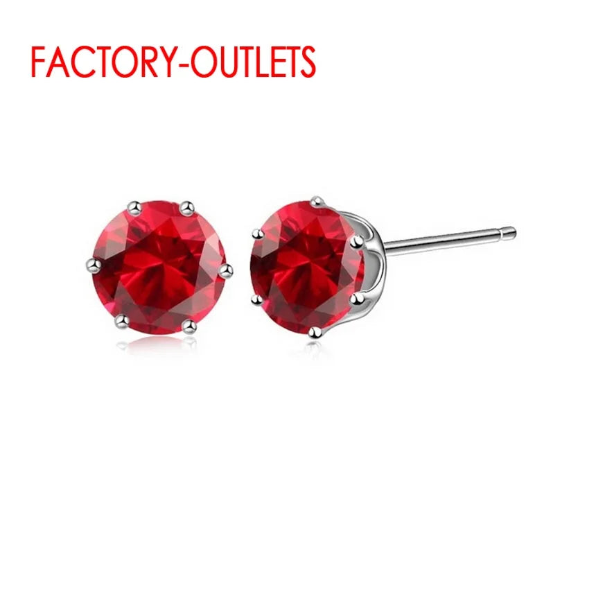 New Arrival Factory Cheap Price 925 Sterling Silver Korean Style Fashion Jewelry Stud Earrings Shinny Crystal Fast Shipping