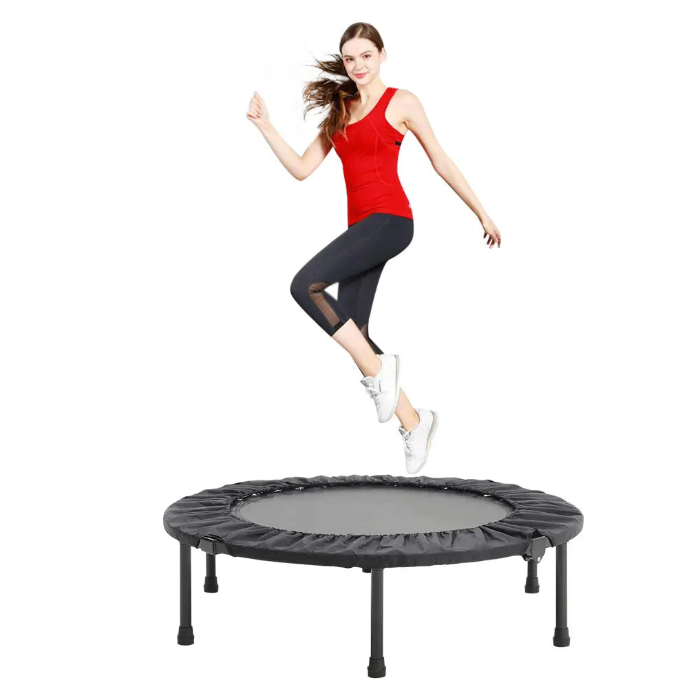 【Breeins】Folding Trampolines Fitness Indoor Exercise Workout Rebounder Sport Trampoline Handle Trampoline for Adults Jumping