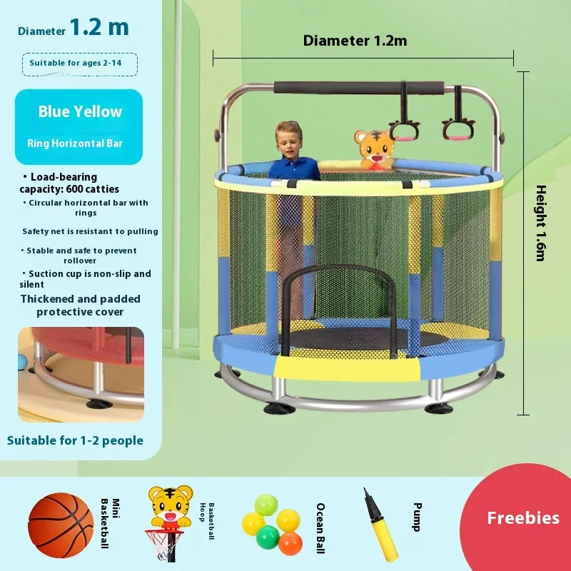 Children's Indoor Trampoline Home Use Jumping Bed 3-10 Years Old Household Trampoline Fun Fitness Exercise for Kids