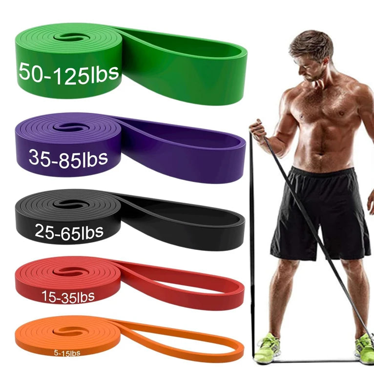Workout Pilates Latex Resistance Band Sport Fitness Exercise Elastic Band Heavy Duty Strength Pull Up Crossfit Gym Equipments