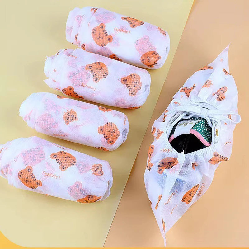 50 PCS Disposable Thickened Cartoon Shoe Covers,Home Indoor Non-slip Anti-dirty Foot Cover, Breathable Foot Covers For Shoes